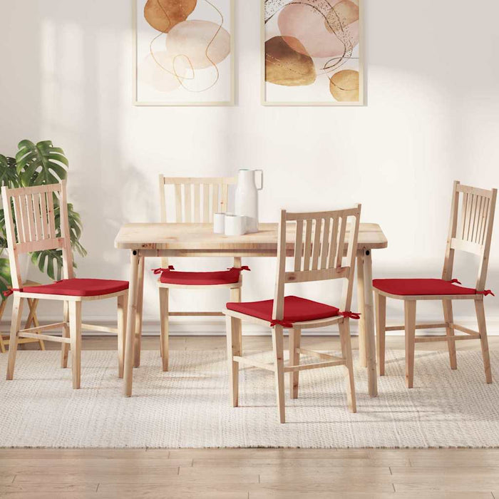 Cuscini per Seduta 4 pcs Rosso 40 x 40 x 3 cm Tessuto 42015201