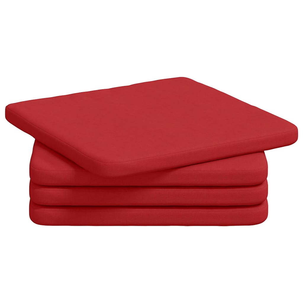Cuscini per Seduta 4 pcs Rosso 40 x 40 x 3 cm Tessuto 42015201