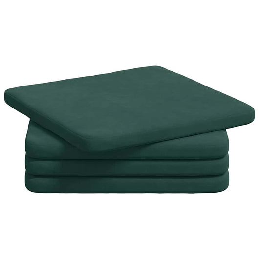 Cuscini per Seduta 4 pcs Verde Scuro 40 x 40 x 3 cm Velluto 42015208