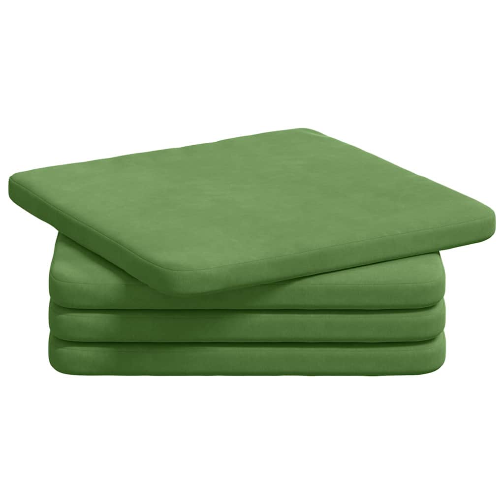 Cuscini per Seduta 4 pcs Verde chiaro 40 x 40 x 3 cm Velluto 42015209