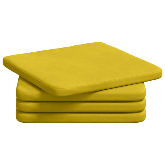 Cuscini per Seduta 4 pcs Giallo 40 x 40 x 3 cm Velluto 42015213