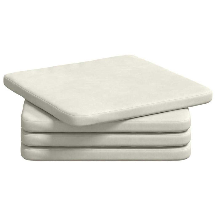Cuscini per Seduta 4 pcs Crema 40 x 40 x 3 cm Velluto 42015215