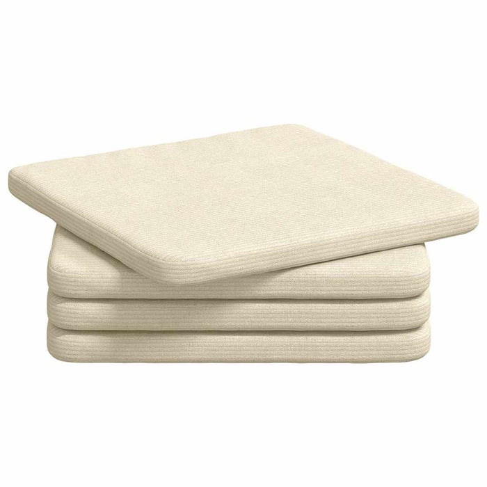 Cuscini per Seduta 4 pcs Crema 40 x 40 x 3 cm Tessuto in Cords 42015226