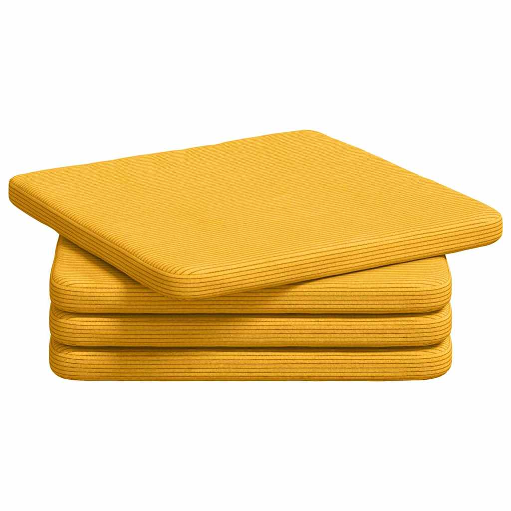 Cuscini per Seduta 4 pcs Giallo Chiaro 40 x 40 x 3 cm 42015230