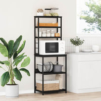 Mensola da cucina-Scaffale per Cucina Rovere Nero 60 x 40 x 168 cm