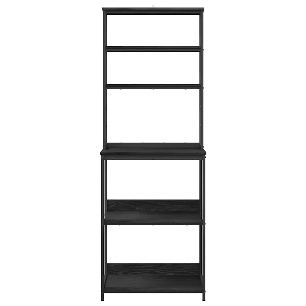 Mensola da cucina-Scaffale per Cucina Rovere Nero 60 x 40 x 168 cm