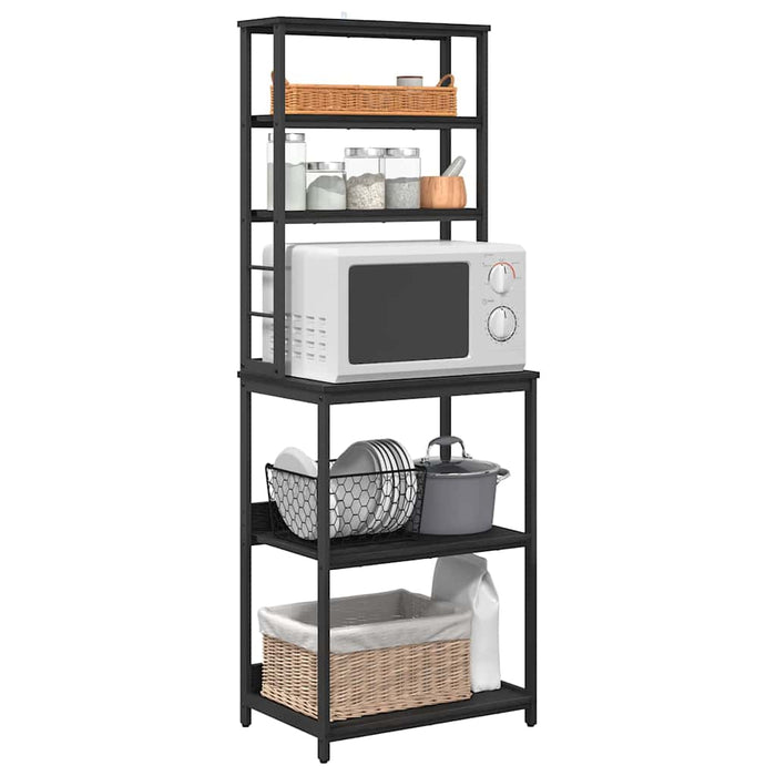 Mensola da cucina-Scaffale per Cucina Rovere Nero 60 x 40 x 168 cm