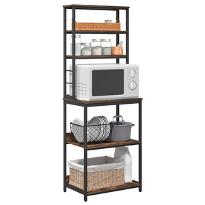 Mensola da cucina-Scaffale per Cucina Rovere fum¨¦ 60 x 40 x 168 cm