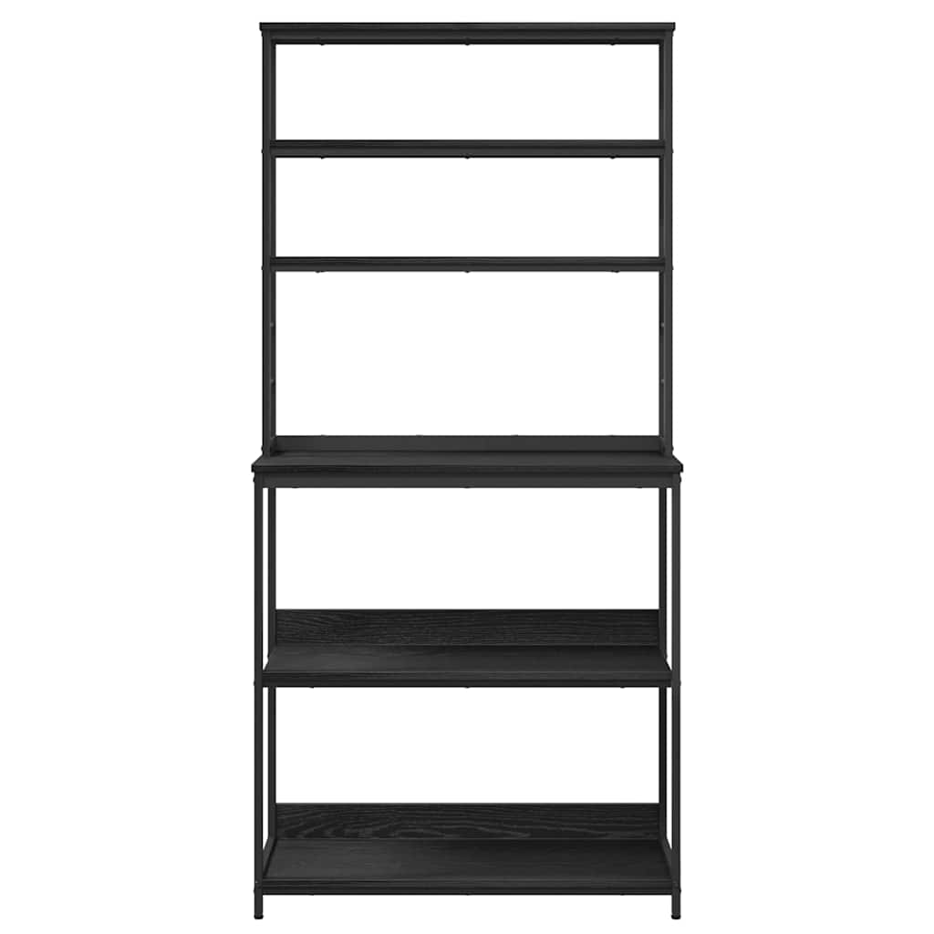 Mensola da cucina-Scaffale per Cucina Rovere Nero 80 x 40 x 168 cm