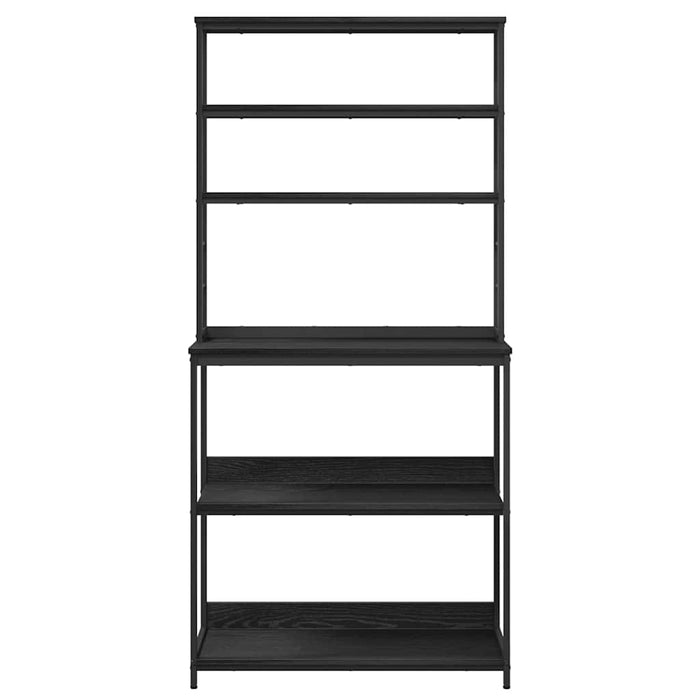 Mensola da cucina-Scaffale per Cucina Rovere Nero 80 x 40 x 168 cm