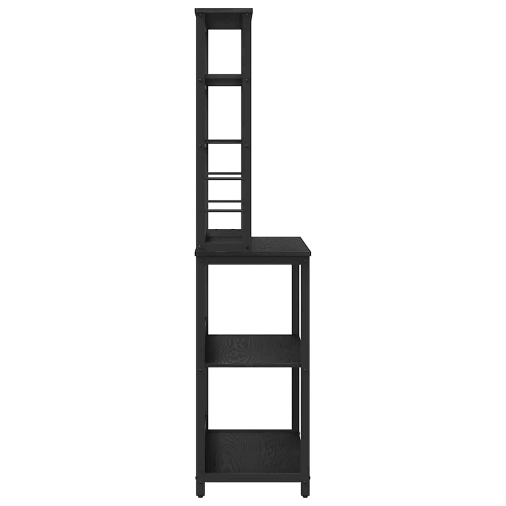 Mensola da cucina-Scaffale per Cucina Rovere Nero 80 x 40 x 168 cm