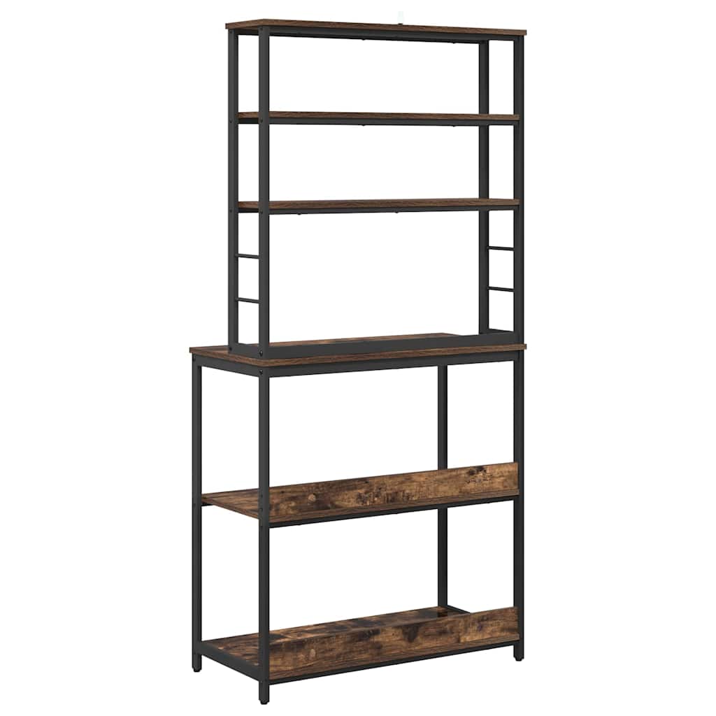 Mensola da cucina-Scaffale per Cucina Rovere fum¨¦ 80 x 40 x 168 cm