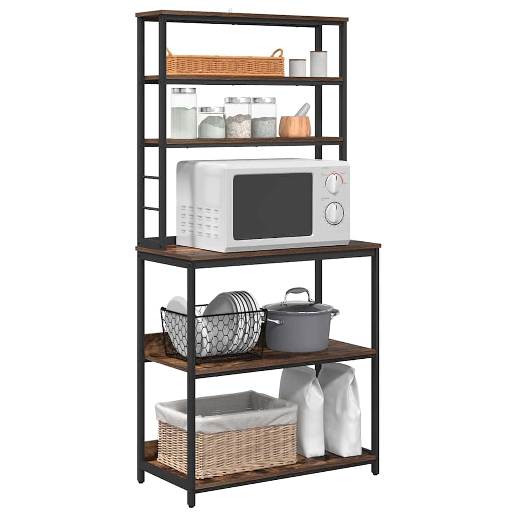 Mensola da cucina-Scaffale per Cucina Rovere fum¨¦ 80 x 40 x 168 cm