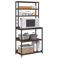 Mensola da cucina-Scaffale per Cucina Rovere fum¨¦ 80 x 40 x 168 cm