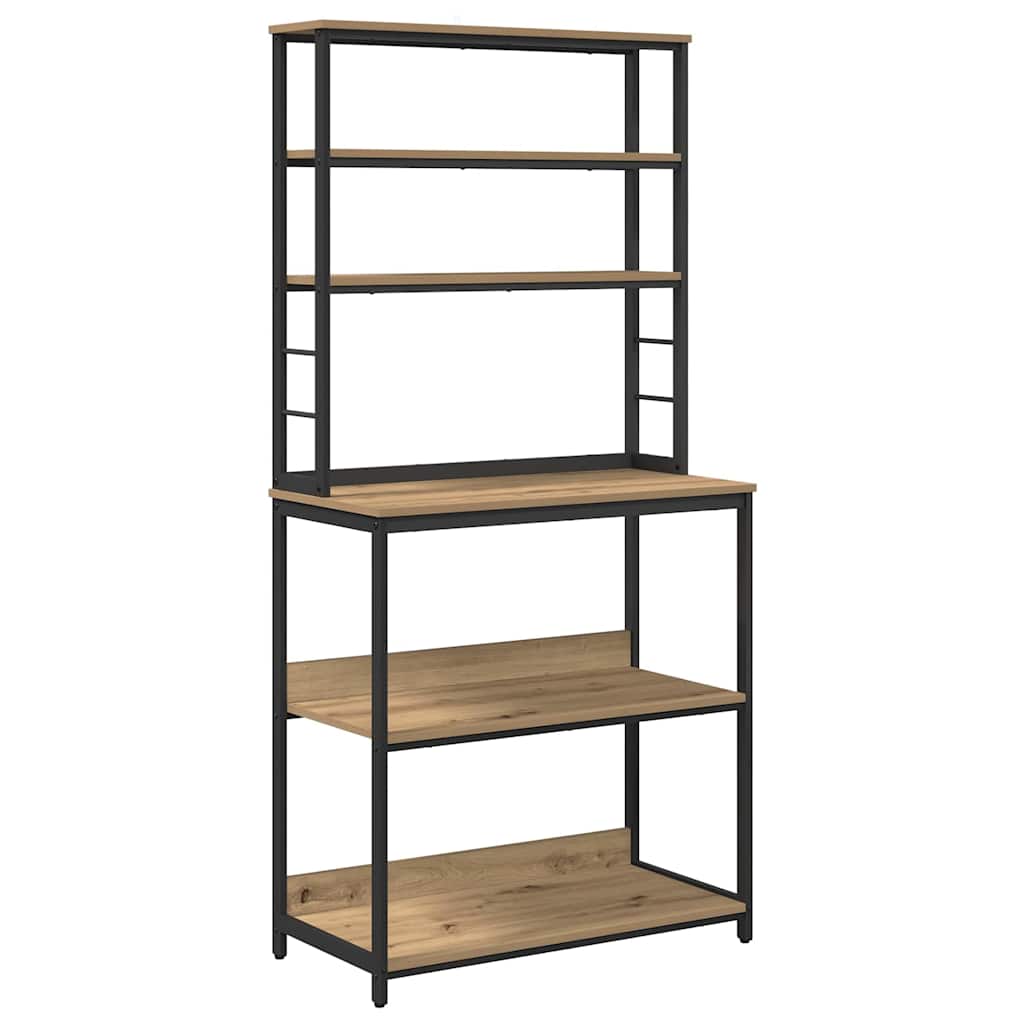 Mensola da cucina-Scaffale per Cucina Rovere artigianale 80 x 40 x 168 cm