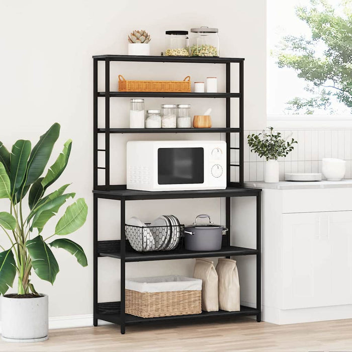 Mensola da cucina-Scaffale per Cucina Rovere Nero 100 x 40 x 168 cm