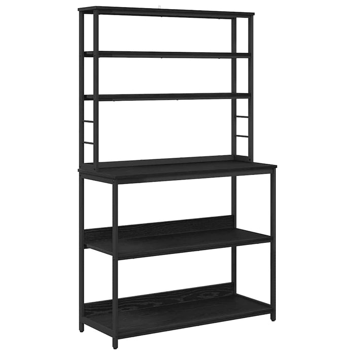 Mensola da cucina-Scaffale per Cucina Rovere Nero 100 x 40 x 168 cm