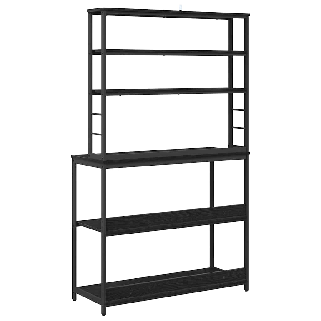 Mensola da cucina-Scaffale per Cucina Rovere Nero 100 x 40 x 168 cm