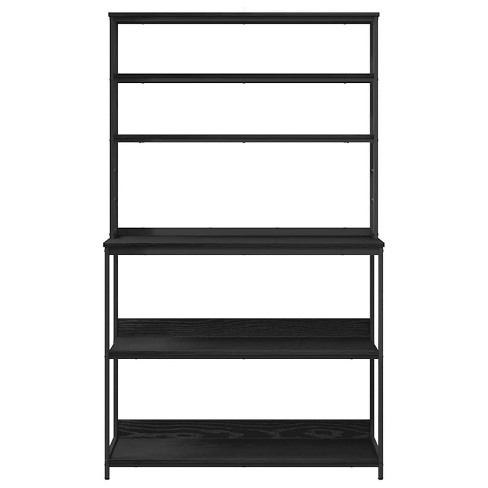 Mensola da cucina-Scaffale per Cucina Rovere Nero 100 x 40 x 168 cm