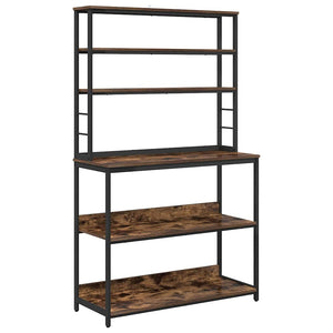 Mensola da cucina-Scaffale per Cucina Rovere fum¨¦ 100 x 40 x 168 cm