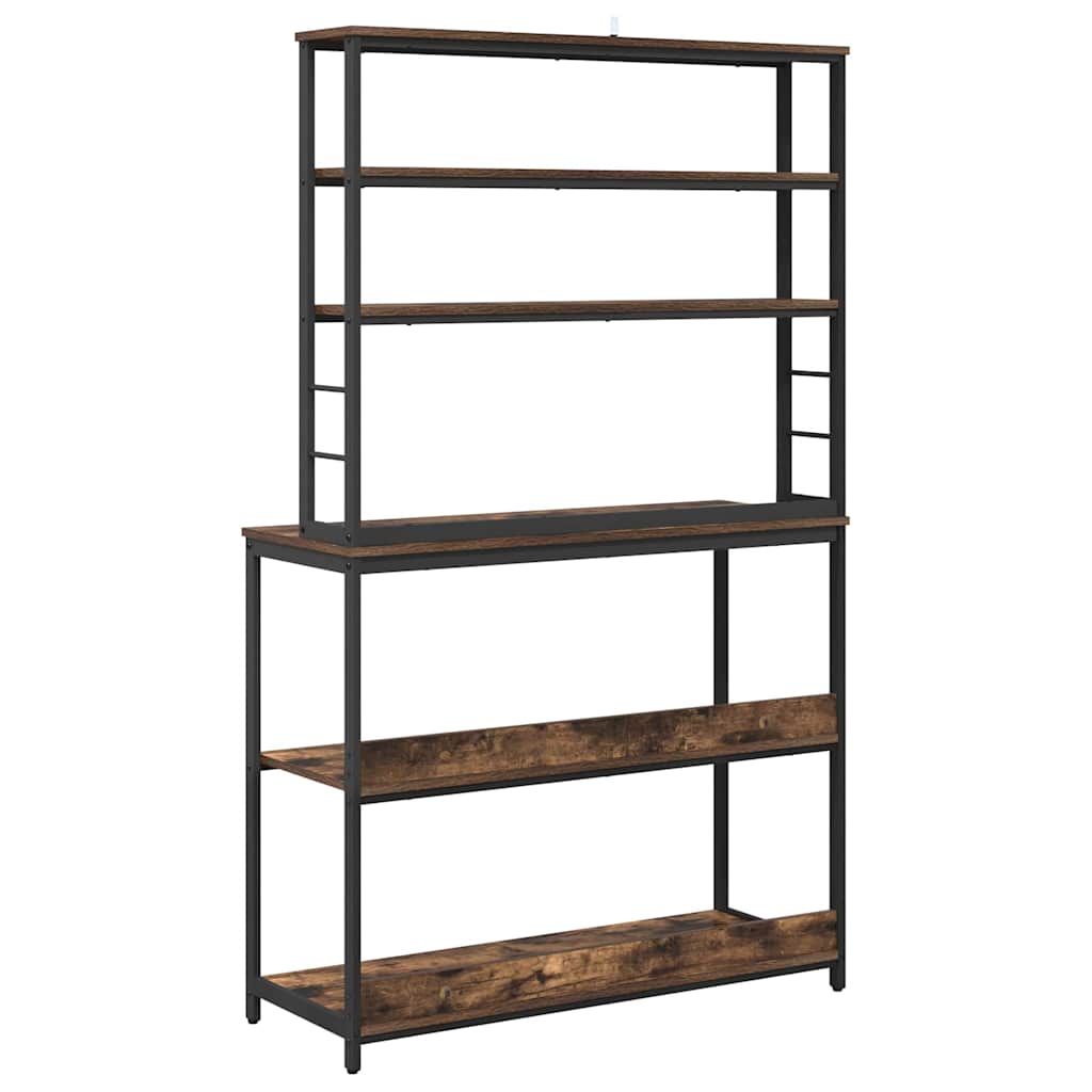 Mensola da cucina-Scaffale per Cucina Rovere fum¨¦ 100 x 40 x 168 cm