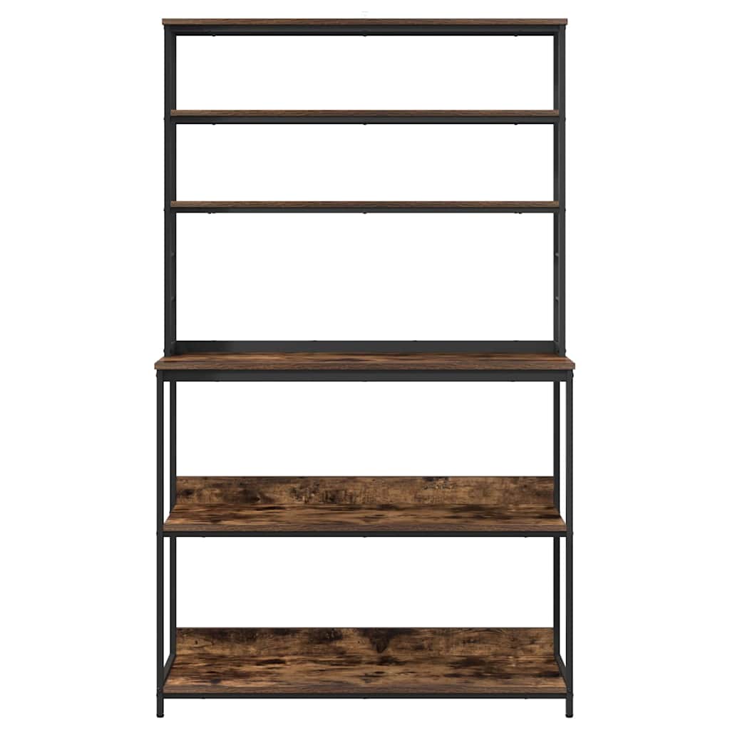 Mensola da cucina-Scaffale per Cucina Rovere fum¨¦ 100 x 40 x 168 cm