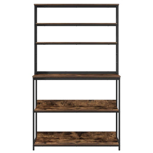 Mensola da cucina-Scaffale per Cucina Rovere fum¨¦ 100 x 40 x 168 cm