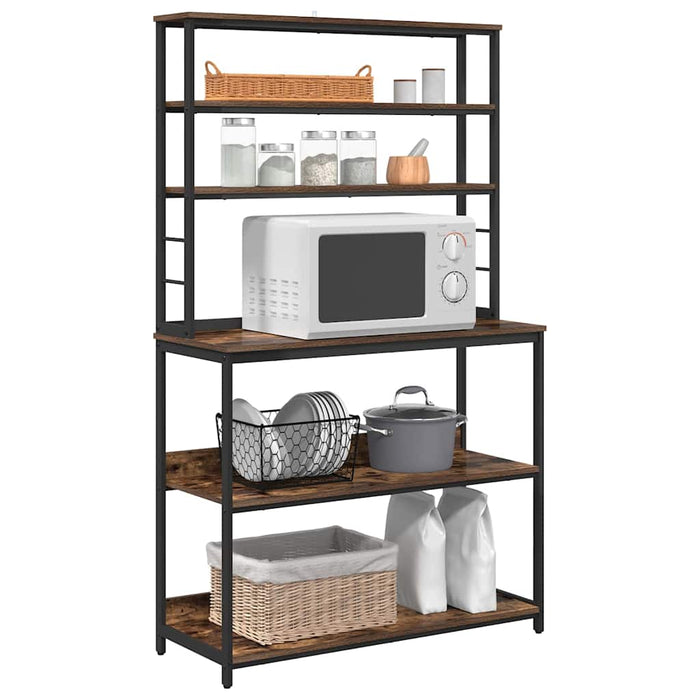 Mensola da cucina-Scaffale per Cucina Rovere fum¨¦ 100 x 40 x 168 cm