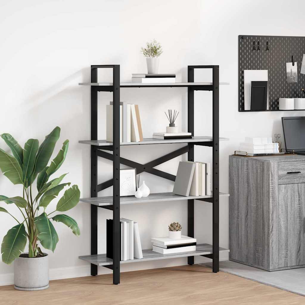 Libreria Grigio Sonoma 100 x 33,5 x 140 cm Legno multistrato 883943