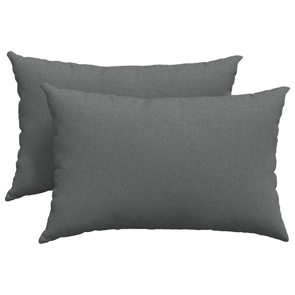 Cuscini da Divano 2 pz-Set di 2 Cuscini per Sofa Grigio scuro 60 x 40 cm Tessuto 330365