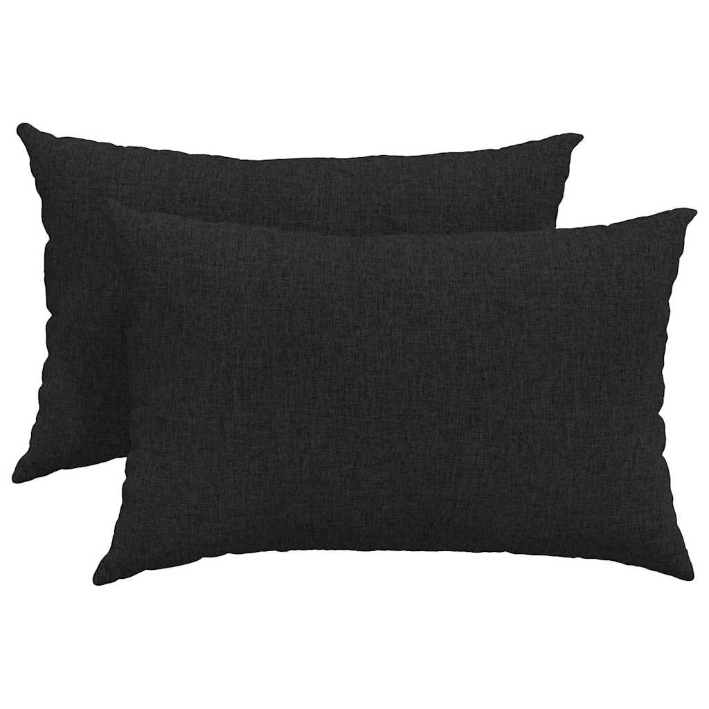 Cuscini da Divano 2 pz-Set di 2 Cuscini per Sofa Nero 60 x 40 cm Tessuto 603243