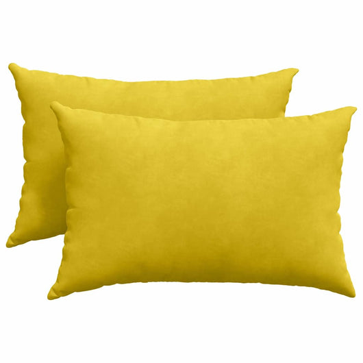 Cuscini da Divano 2 pz-Set di 2 Cuscini per Sofa Giallo 60 x 40 cm Tessuto in Cords