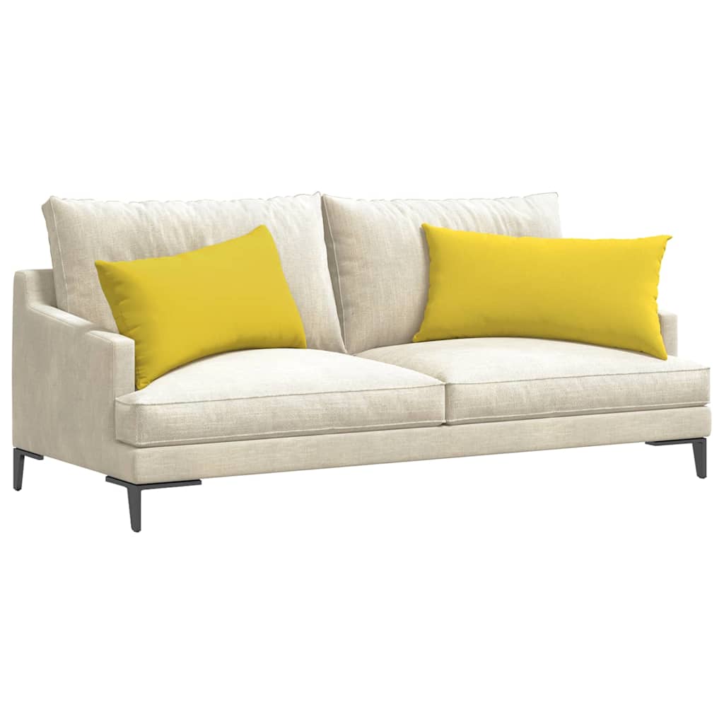 Cuscini da Divano 2 pz-Set di 2 Cuscini per Sofa Giallo Chiaro 80 x 40 cm Tessuto