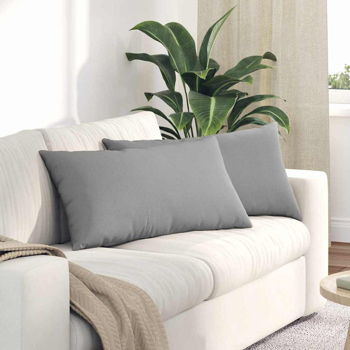 Cuscini da Divano 2 pz-Set di 2 Cuscini per Sofa Grigio Nuvola 80 x 40 cm Tessuto