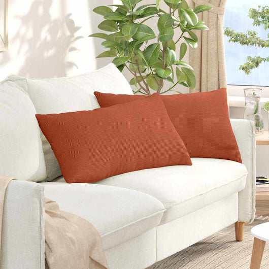 Cuscini da Divano 2 pz-Set di 2 Cuscini per Sofa Rosso Arancio 80 x 40 cm