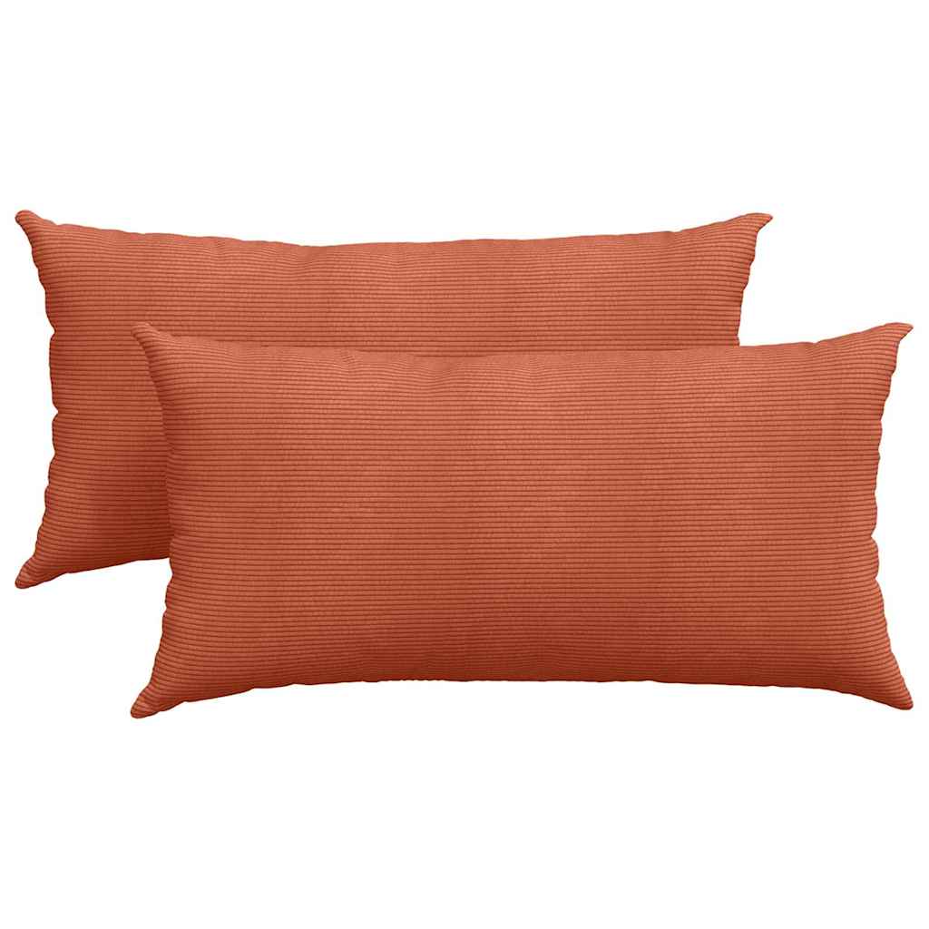 Cuscini da Divano 2 pz-Set di 2 Cuscini per Sofa Rosso Arancio 80 x 40 cm