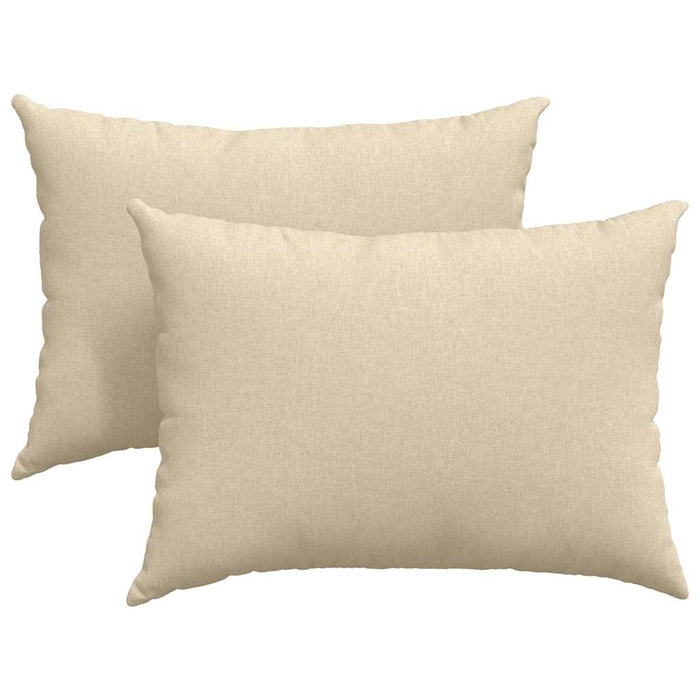 Cuscini da Divano 2 pz-Set di 2 Cuscini per Sofa Crema 70 x 50 cm Tessuto 183239