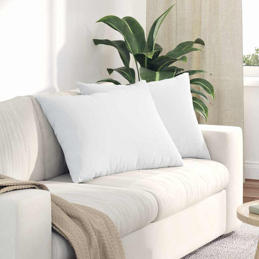 Cuscini da Divano 2 pz-Set di 2 Cuscini per Sofa Bianco 70 x 50 cm Tessuto