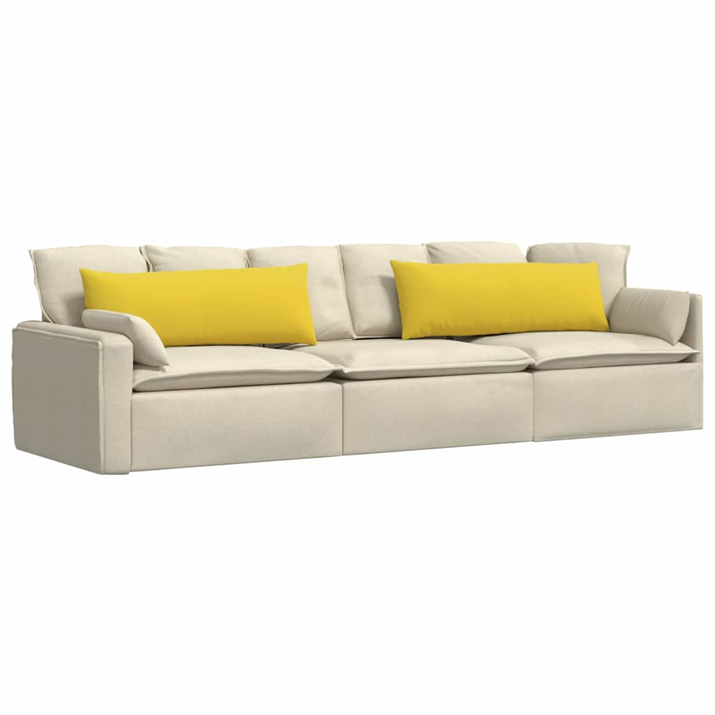 Cuscini da Divano 2 pz-Set di 2 Cuscini per Sofa Giallo Chiaro 120 x 40 cm Tessuto