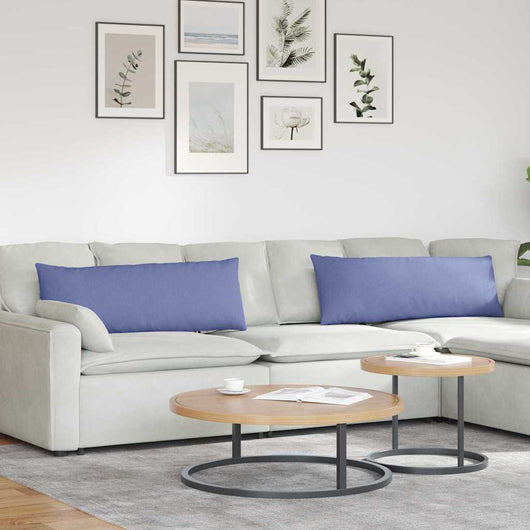 Cuscini da Divano 2 pz-Set di 2 Cuscini per Sofa Blu jeans 120 x 40 cm Tessuto