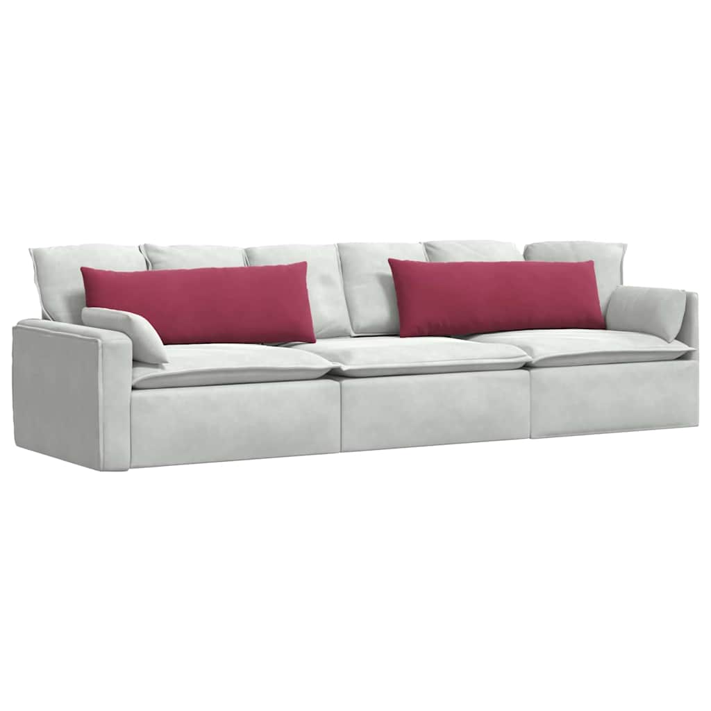Cuscini da Divano 2 pz-Set di 2 Cuscini per Sofa Rosso Vino 120 x 40 cm Tessuto in Cords