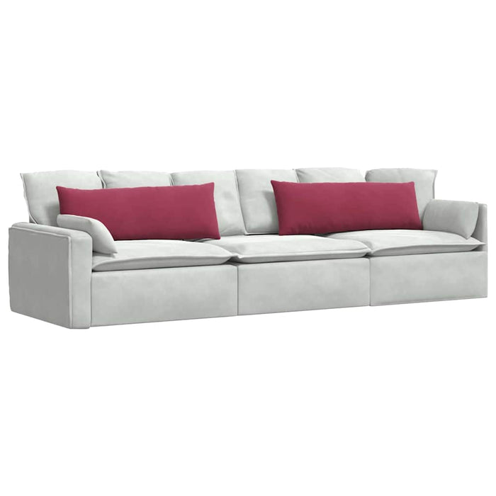Cuscini da Divano 2 pz-Set di 2 Cuscini per Sofa Rosso Vino 120 x 40 cm Tessuto in Cords