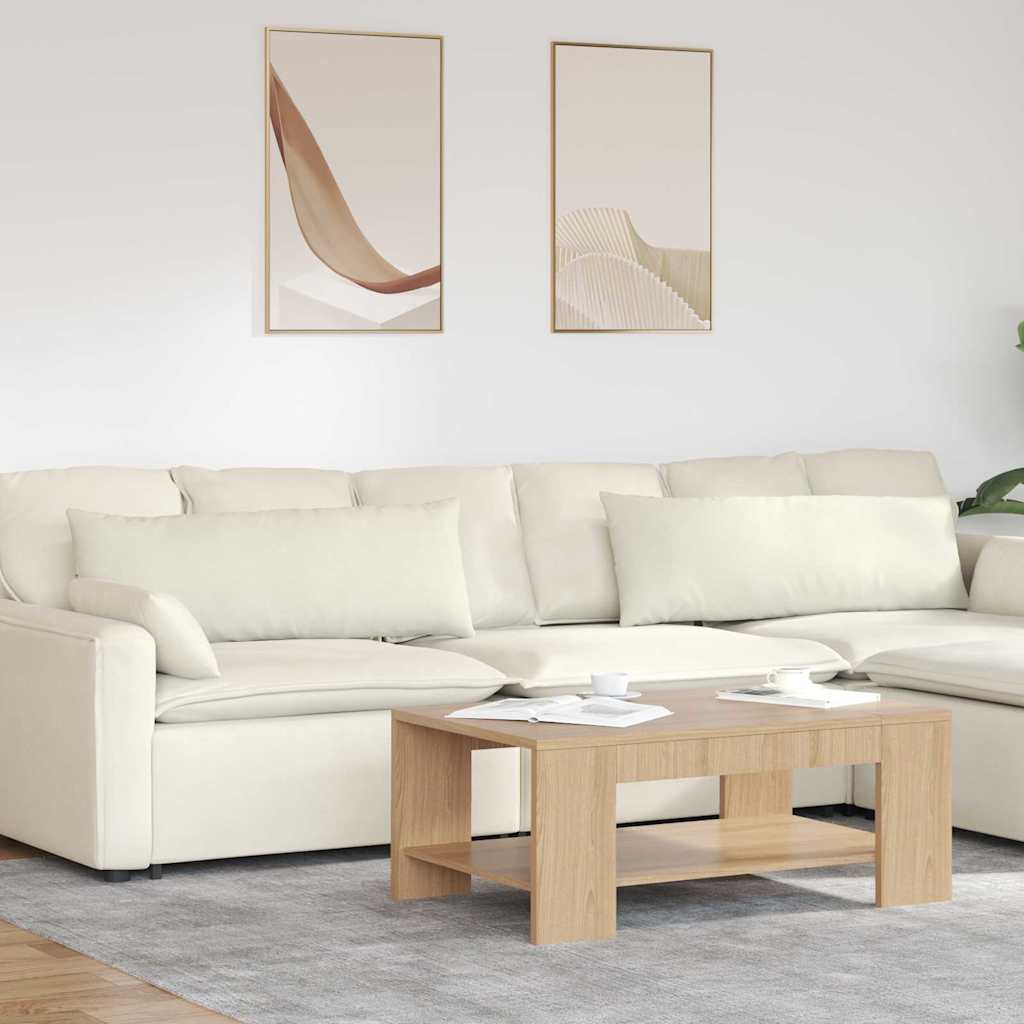 Cuscini da Divano 2 pcs Crema 120 x 40 cm Tessuto in Cords 42013808