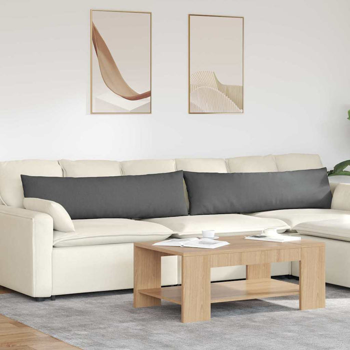 Cuscini da Divano 2 pz-Set di 2 Cuscini per Sofa Grigio scuro 145 x 40 cm Tessuto 396523