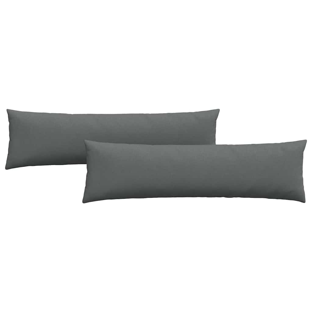 Cuscini da Divano 2 pz-Set di 2 Cuscini per Sofa Grigio scuro 145 x 40 cm Tessuto 396523