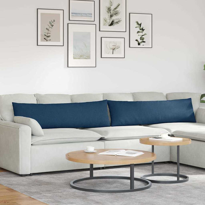 Cuscini da Divano 2 pz-Set di 2 Cuscini per Sofa Blu 145 x 40 cm Tessuto