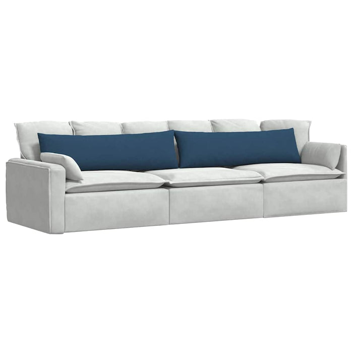 Cuscini da Divano 2 pz-Set di 2 Cuscini per Sofa Blu 145 x 40 cm Tessuto