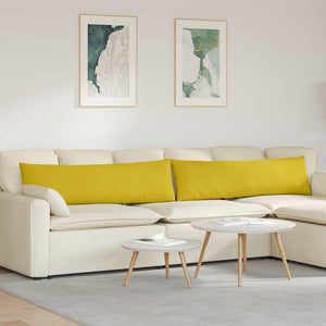 Cuscini da Divano 2 pcs Giallo 145 x 40 cm Tessuto in Cords 42013849