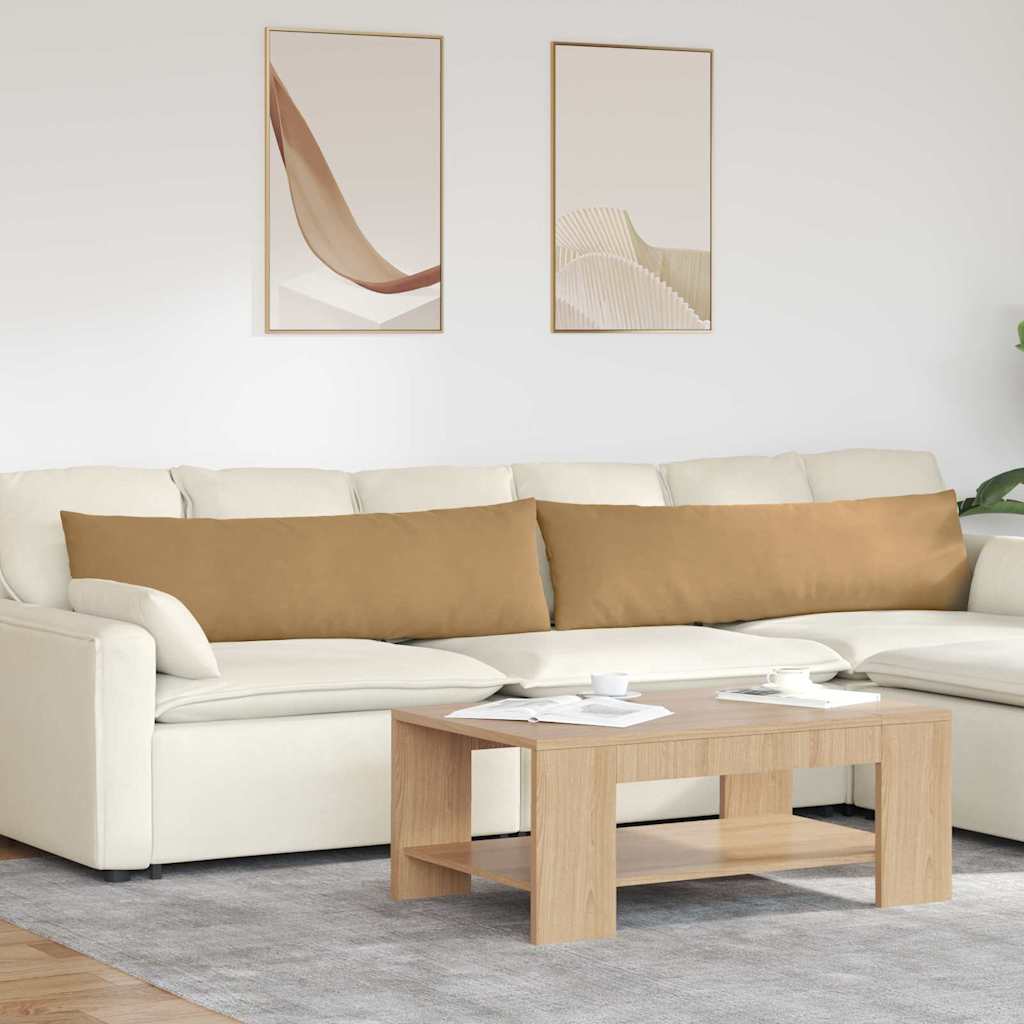 Cuscini da Divano 2 pz-Set di 2 Cuscini per Sofa Marrone 145 x 40 cm Tessuto in Cords