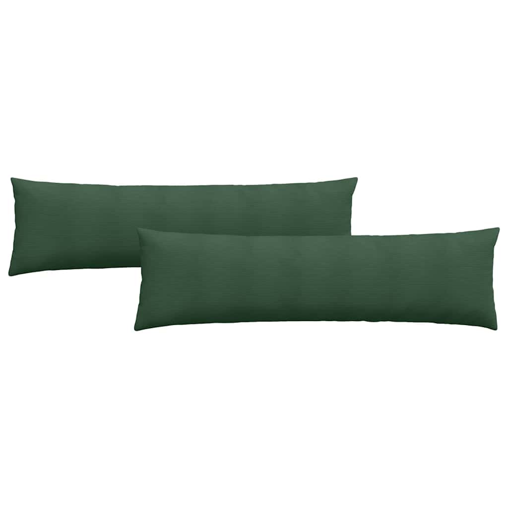 Cuscini da Divano 2 pz-Set di 2 Cuscini per Sofa Verde Scuro 145 x 40 cm 290603